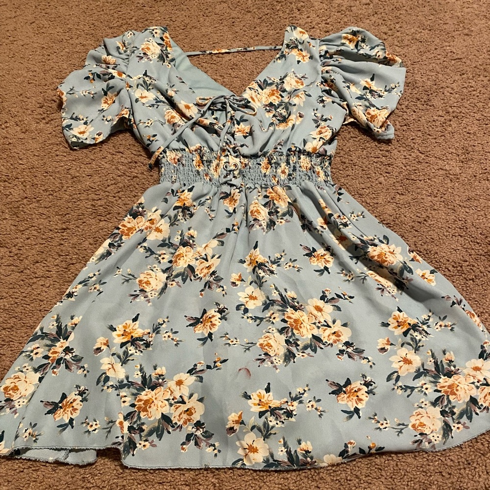 Baby blue floral dress